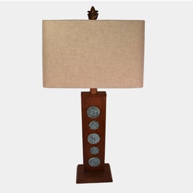 Harris Strong Vintage Mid Century Modern Pottery Medallion Lamp