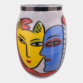 Kosta Boda Swedish Vintage Art Open Minds Glass Vase