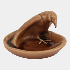 Rookwood Art Pottery 1950 Vintage Mid Century Modern Brown Rook Tray 1139