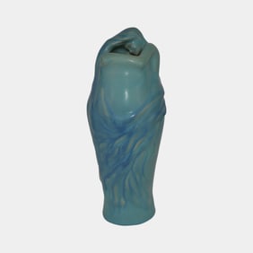 Van Briggle Vintage Art Nouveau Pottery Blue Lorelei Ceramic Vase