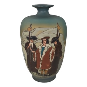 Weller Dickens Ware 1900s Vintage Pottery Columbus Vase 240