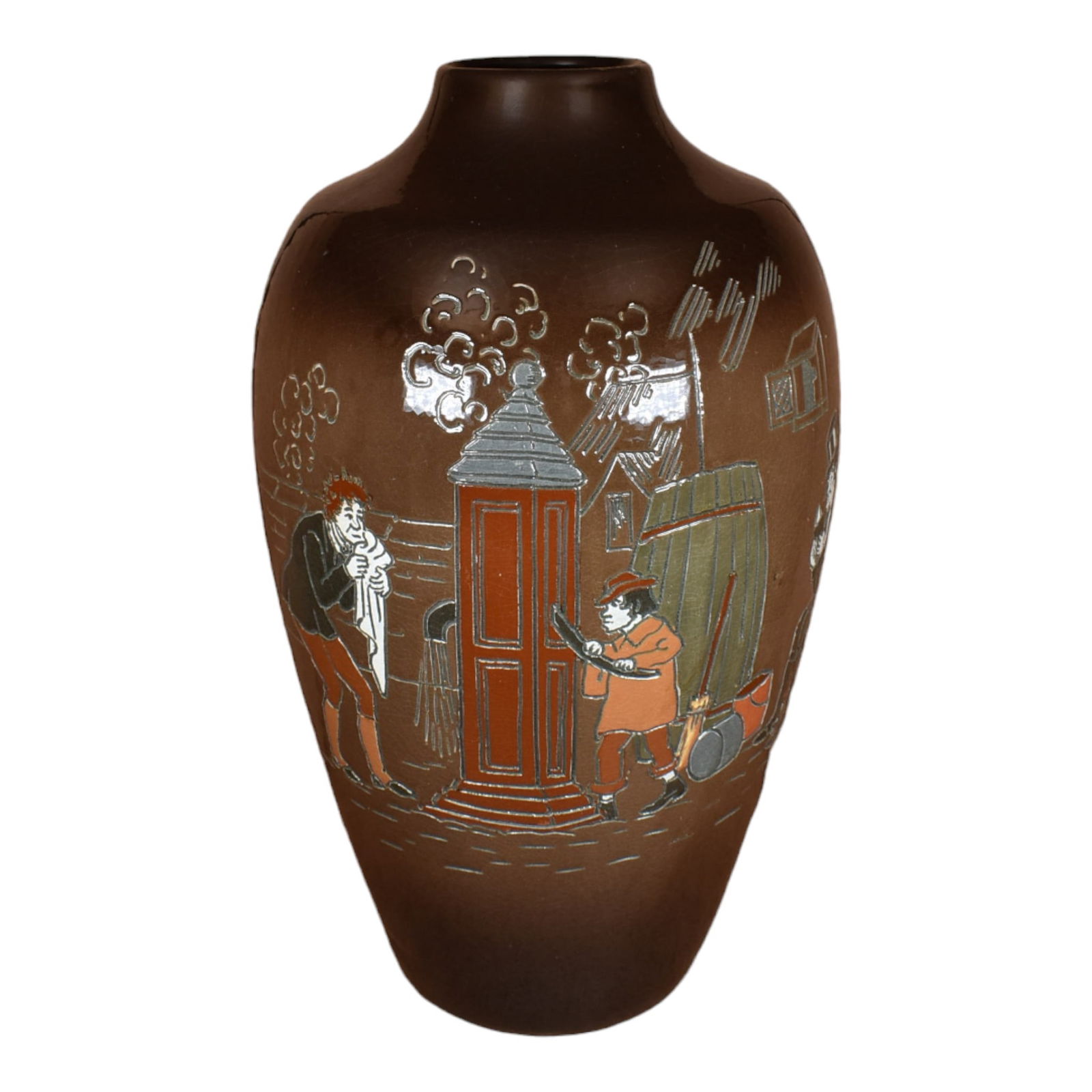 Weller Dickens Ware 1900s Vintage Pottery Pickwick Papers Vase (1 of 6)