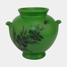 Weller Hudson Green Experimental Variant 1920s Vintage Pottery Vase