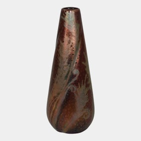 Weller Sicard 1902-07 Art Nouveau Pottery Iridescent Luster Wheat Twist Vase