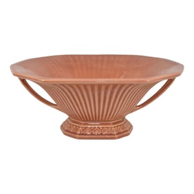 Roseville Savona Pink 1928 Vintage Art Deco Pottery Handled Console Bowl 183-10