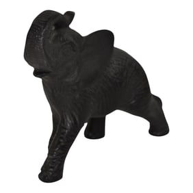 Daum Nancy France Vintage Art Glass Black Crystal Elephant Figurine