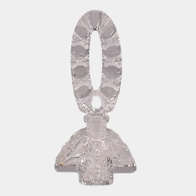 Czechoslovakian Vintage 1920-38 Clear Glass Loop Stopper Perfume Bottle