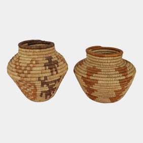 Southwest Native American Pictoral Woven Baskets