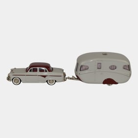 1953 Landsdown Models #13 Diecast Austin A150 & 1956 #17 Willowby Vogue Trailer