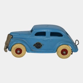Vintage 1937 Arcade Cast Iron Blue Ford Coupe