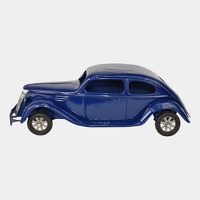 Kingsbury 1937 Pressed Steel Custom Blue Ford 2 Door Sedan Toy Car