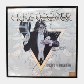 Signed Framed Alice Cooper Welcome To My Nightmare Album Cover