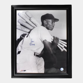 Ernie Banks "Mr. Cub" Signed Portrait Framed & Authenticated COA