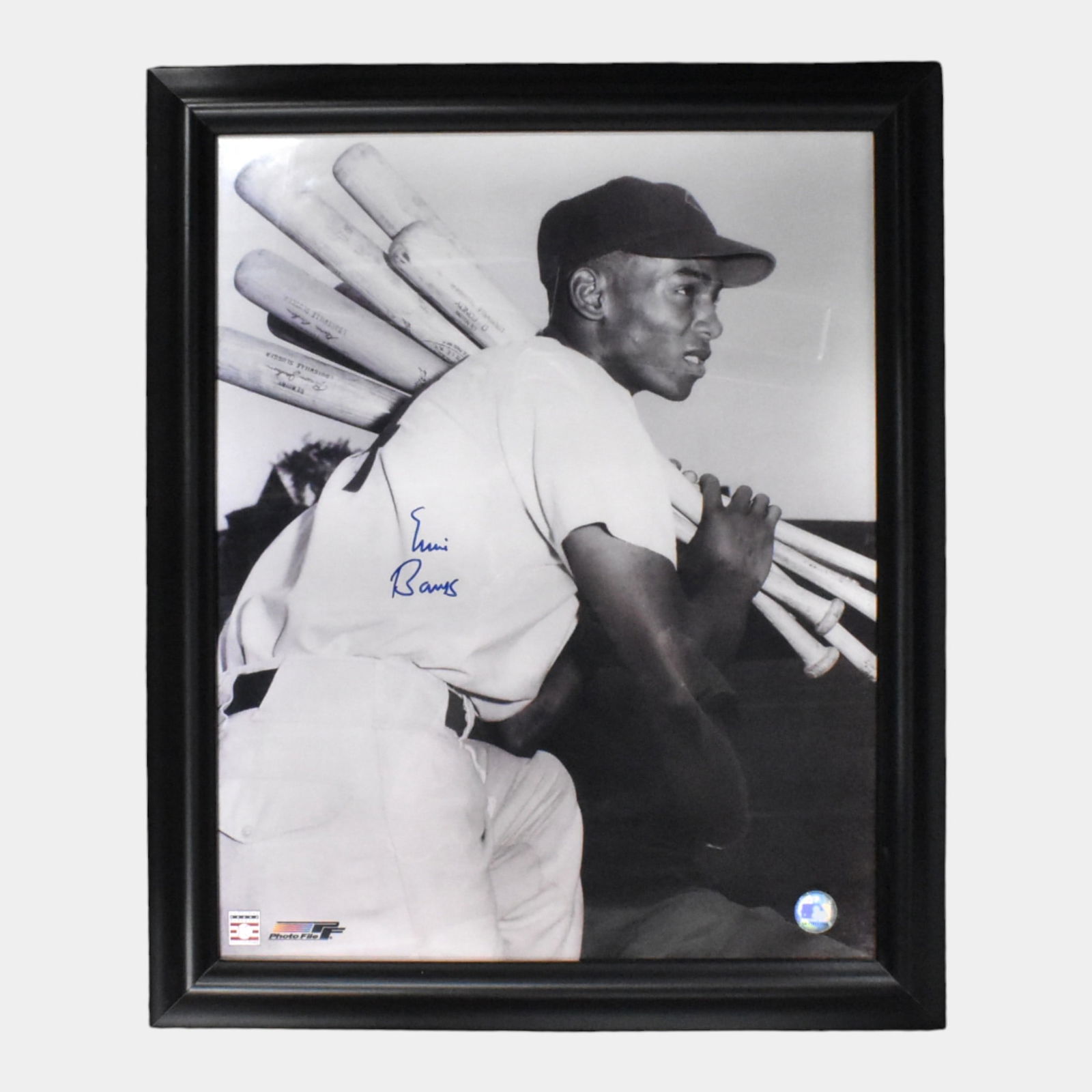Ernie Banks "Mr. Cub" Signed Portrait Framed & Authenticated COA (1 of 4)