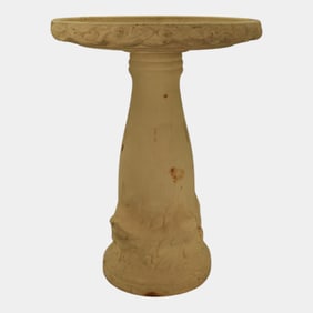 McCoy 1930s Vintage Pottery Leaves and Berries Bisque Ceramic Bird Bath