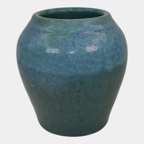 Paul Revere Saturday Evening Girls Pottery 1920s Mottled Blue Vase