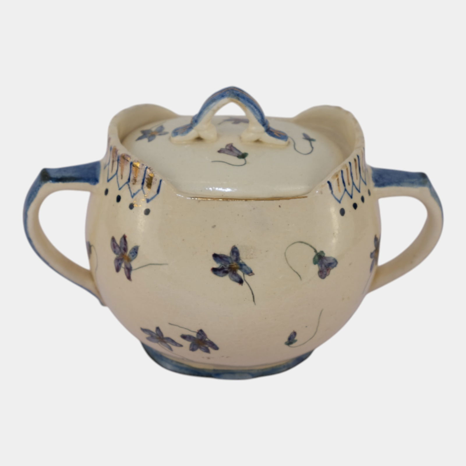 Pauline Pottery Wisconsin Art Pottery Hand Painted Floral Sugar Bowl (1 of 6)