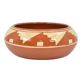 Pine Ridge Sioux Dakota Native American Pottery Hand Made Ceramic Bowl Cottier