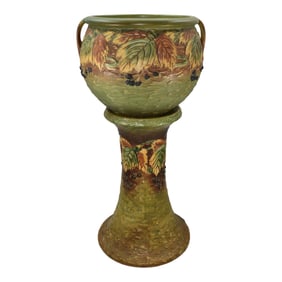 Roseville Blackberry 1932 Vintage Art Pottery Ceramic Jardiniere Pedestal 623-10