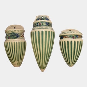 Roseville Corinthian 1923 Vintage Art Pottery Ceramic Wall Pockets