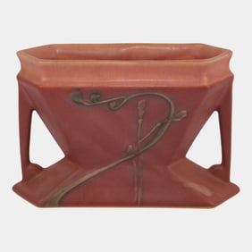 Roseville Futura 1928 Vintage Art Deco Pottery Pink Ceramic Vase 85-4