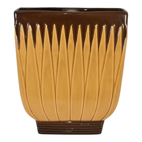 Roseville Lotus Brown 1952 Mid Century Modern Pottery Wall Pocket L8-7