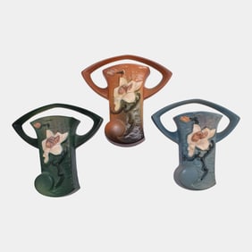Roseville Magnolia 1943 Vintage Art Pottery Wall Pockets 1294-8