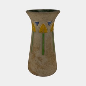 Roseville Mostique Gray 1916 Vintage Arts And Crafts Pottery Large Vase 164-15