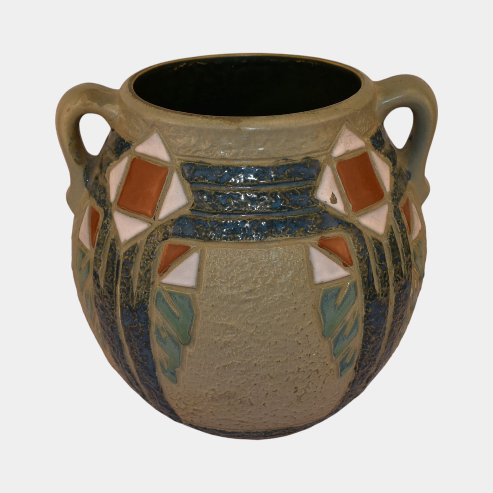 Roseville Mostique Gray Vintage Pottery Ceramic Vase 534-8: Roseville Mostique Gray Vintage Pottery Ceramic Vase 534-8 Large and attractive form with great mold and color. Excellent condition. Shows well with minor factory flaws to body. Age related wear. Vase