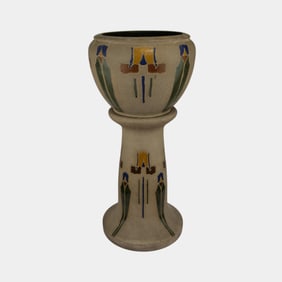 Roseville Mostique Vintage Art Pottery Ceramic Jardiniere And Pedestal 606-10