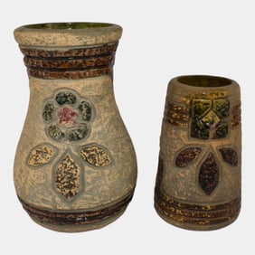 Roseville Mostique Vintage Pottery Ceramic Vases