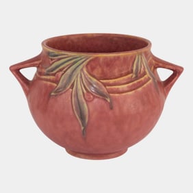 Roseville Velmoss II Pink 1935 Vintage Art Deco Pottery Ceramic Bowl 264-5