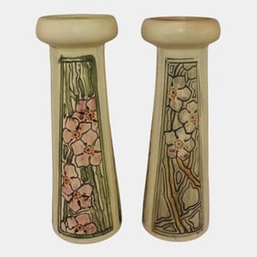 Weller Roma Vintage Art Pottery Ceramic Vases