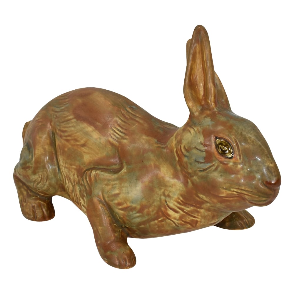 Weller Muskota 1920s Art Pottery Brown Rabbit Garden Ware Figurine Statue: Weller Muskota 1920s Art Pottery Brown Rabbit Garden Ware Figurine Statue Large and seldom seen form with great color. Excellent original condition. No chips, cracks, damage or repair of any kind. It