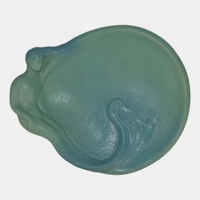 Van Briggle Vintage Art Nouveau Pottery Blue Ceramic Mermaid Tray