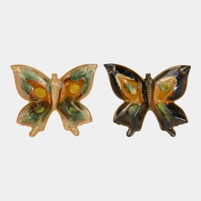 Van Briggle Pottery Mid Century Modern Butterfly Plates