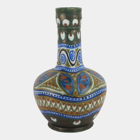 Gouda Holland Massa Vintage Art Deco Pottery Hand Painted Ceramic Vase