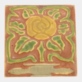 Rookwood Faience Art And Crafts Pottery Scottish Rose Tile 3072Y