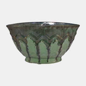 Fulper Art Pottery Green Drip Glaze Arts And Crafts Pillow Vase