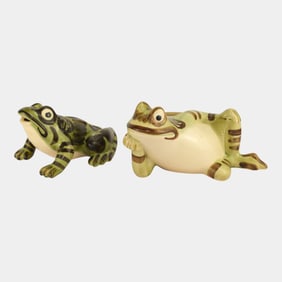 Brush McCoy Vintage Art Pottery Ceramic Frog Planter And Figurine