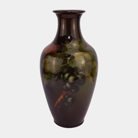 Weller Louwelsa Frank Ferrell Tall Grape Leaf Decorated Vase 286