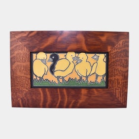 Motawi Tileworks 2023 Hand Made Art Pottery Ugly Duckling Framed Tile SEG Style