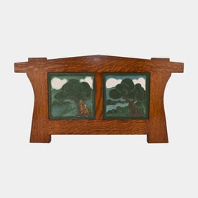 Ephraim Faience 1999 Art Pottery Framed Elk Creek Scenic Landscape Tiles