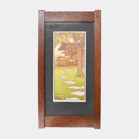 Yoshiko Yamamoto Oak Framed Arts And Crafts Block Print The Gamble House #45/280