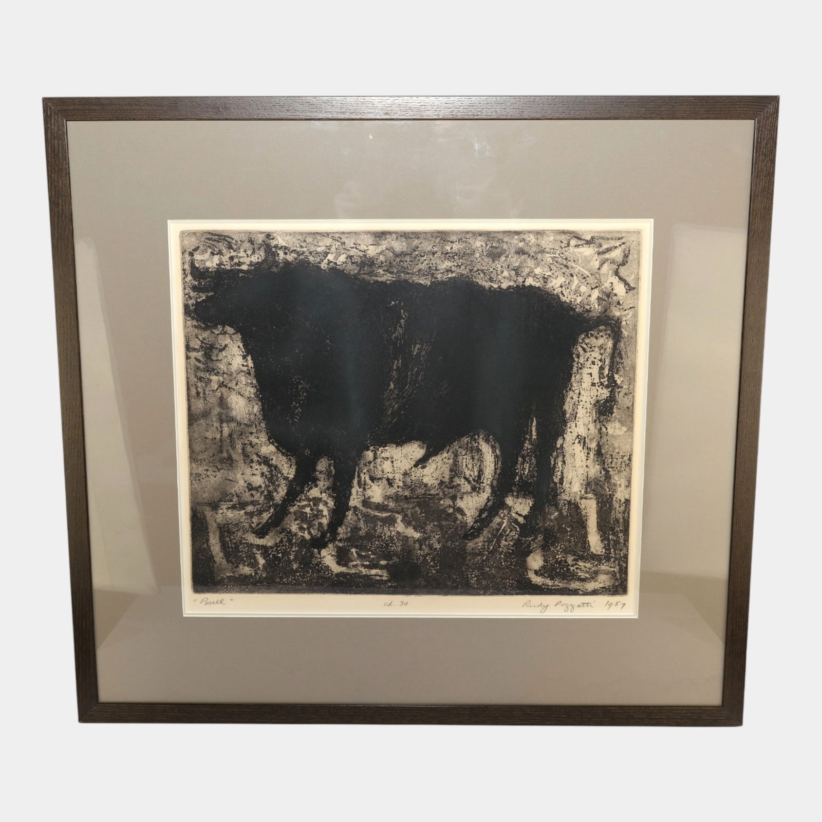 Rudy Pozzatti (American, 1925-2021) 1957 "Bull" Edition 30 Serigraph (1 of 2)
