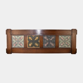 Ephraim Faience 2002 Art Pottery Variant Glaze Framed Scarab Tiles