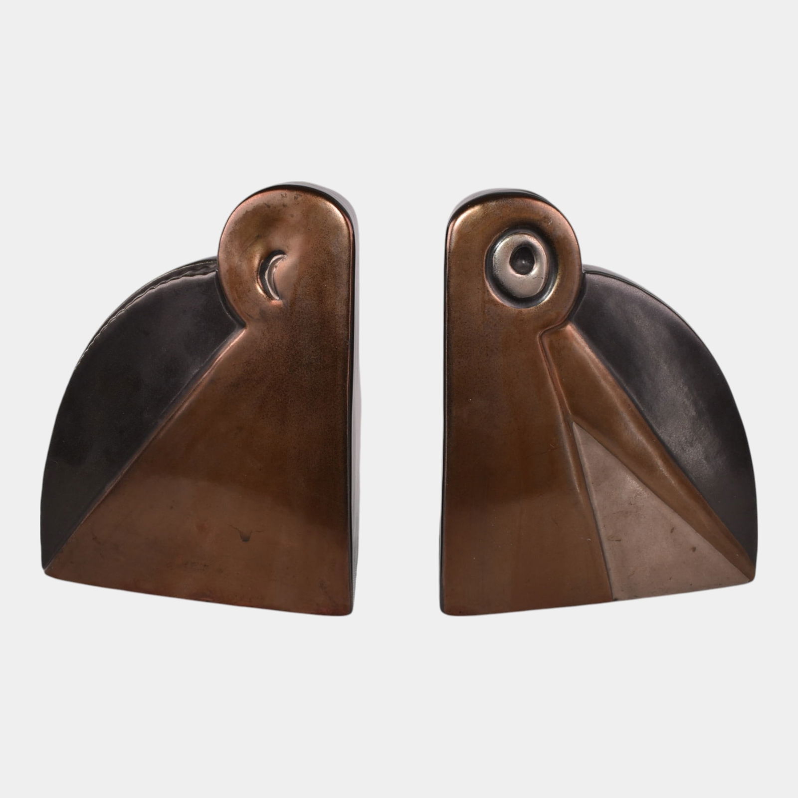 Cowan Vintage Art Deco Pottery Pelican Ceramic Bookends: Cowan Vintage Art Deco Pottery Pelican Ceramic Bookends Albert Drexler Jacobson design with great color and glaze.Excellent original condition. No chips, cracks, damage or repair of any kind. Sides ma