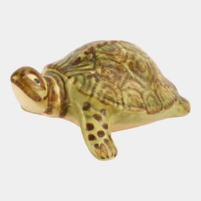 Brush McCoy 1967 Vintage Pottery Green Turtle Ceramic Yard Garden Ornament