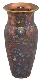 Paul Katrich Studio Art Pottery Gold Luster Glaze Tall Ceramic Vase 523