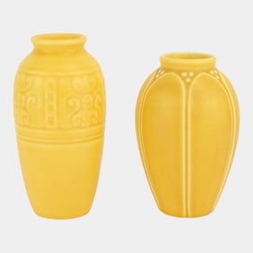 Rookwood Pottery Yellow Art Deco Vases Shapes 2888 2088